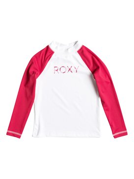 roxy, Sail Away - Camiseta de surf de manga larga, BWHITE/TOMATO RED (xwwr) Sail Away - Long Sleeve Rash Vest ERLWR03008