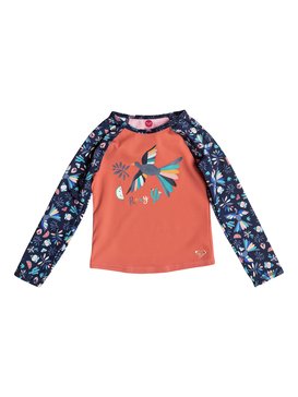roxy, Girls 2-6 Roxy Birdy Long Sleeve Rashguard, DRESS BLUE BIRD IN THE SKY (btk6) ROXY BIRDY FASHION LYCRA ERLWR03064