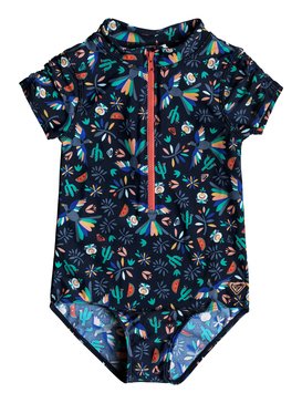 roxy, Girls 2-6 Roxy Birdy Short Sleeve One Piece Rashguard, DRESS BLUE BIRD IN THE SKY (btk6) ROXY BIRDY ONESIE COROLLE ERLWR03065