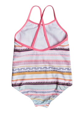 roxy, Girls 2-6 Little Indi One Piece Swimsuit, BRIGHT WHITE LIVIN DREAM STRIP (wbb3) LITTLE INDI ONE PIECE ERLX103020