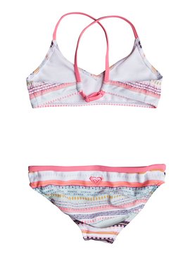 roxy, Girls 2-6 Little Indi Tri Athletic Bikini Set, BRIGHT WHITE LIVIN DREAM STRIP (wbb3) LITTLE INDI ATHLETIC TRI SET ERLX203040