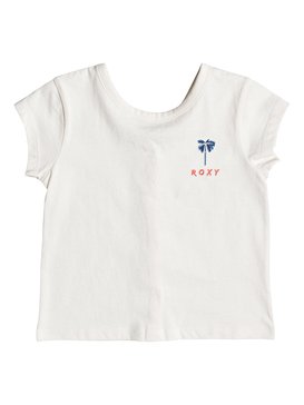 roxy, Girls 2-6 Tortilla Biscuit Palmier Papier Button Back Tee, WHITE (wbb0) TORTILLA BISCUIT PALMIER PAPIE ERLZT03105