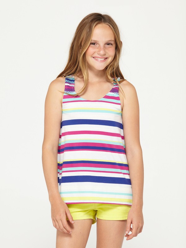 roxy, Girls 7-14 Blossoms Tank Top, ELECTRIC BLUE STRIPE (elb) 0 Girls 7-14 Blossoms Tank Top 487455 Roxy