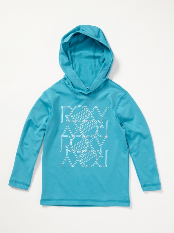 roxy, Girls 2-6 Sun Kissed LS Hooded Rashguard, TURQUOISE (tur) 0 Girls 2-6 Sun Kissed LS Hooded Rashguard AQOWR00004 Roxy