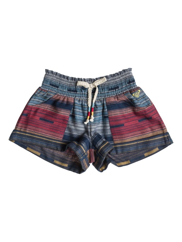 roxy, Girls 7-14 Shore Side Short, NOMAD DARK DENIM STRIPE (brq3) 0 Girls 7-14 Shore Side Short ARGNS03001 Roxy