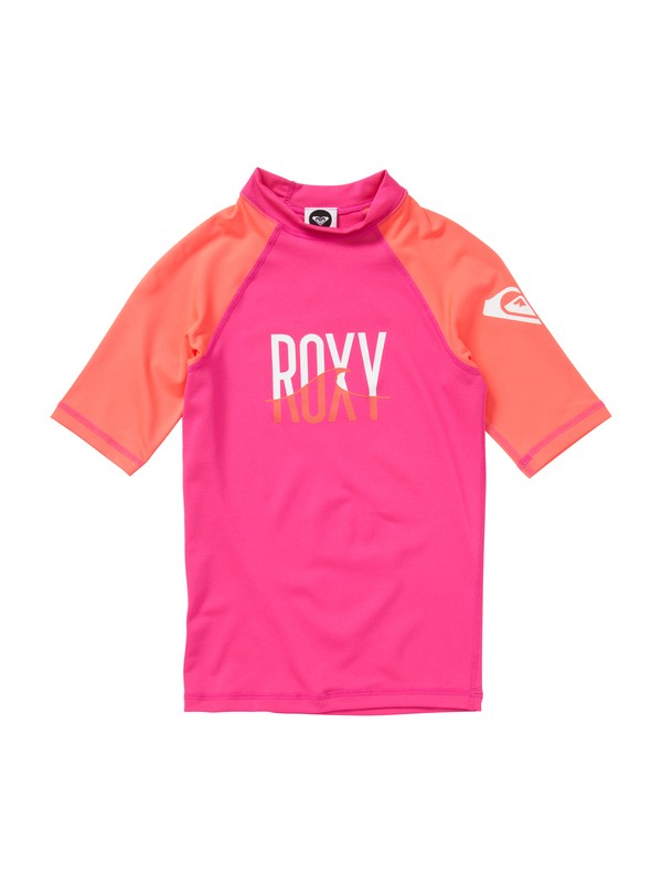 roxy, Girls 7- 14 Roxy Wave Short Sleeve Rashguard, TROPICAL PINK (mlr0) 0 Girls 7- 14 Roxy Wave Short Sleeve Rashguard ARGWR00015 Roxy