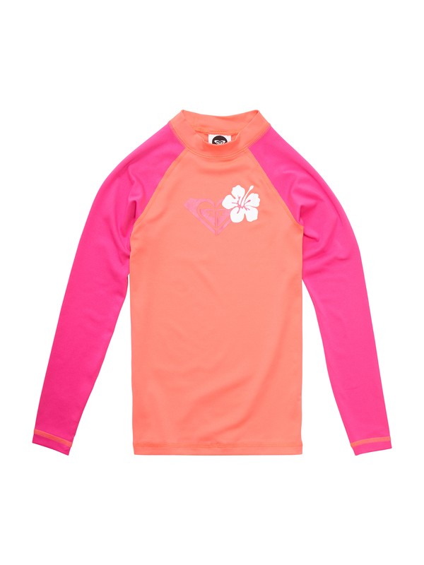 roxy, Girls 7- 14 Island Fever Long Sleeve Rashguard, GLOW PINK (mhd0) 0 Girls 7- 14 Island Fever Long Sleeve Rashguard ARGWR00023 Roxy