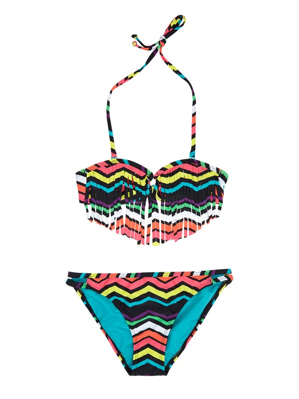 roxy, Girls 7- 14 Wave Wonderer Fringe Bandeau Set, TBLK WONDERER (kvj4) 0 Girls 7- 14 Wave Wonderer Fringe Bandeau Set ARGX200059 Roxy