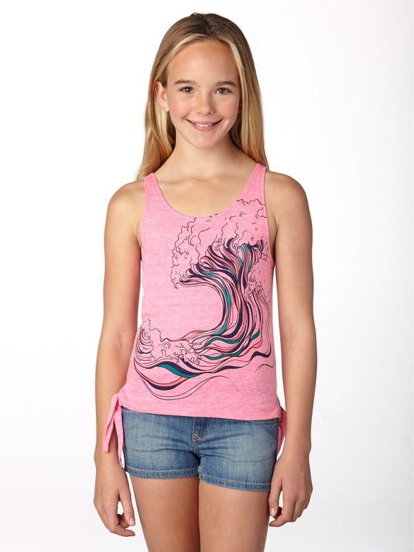 roxy, Girls 7-14 Wave Vibration Tank, TROPICAL PINK (mlw0) 0 Girls 7-14 Wave Vibration Tank ARGZT00233 Roxy