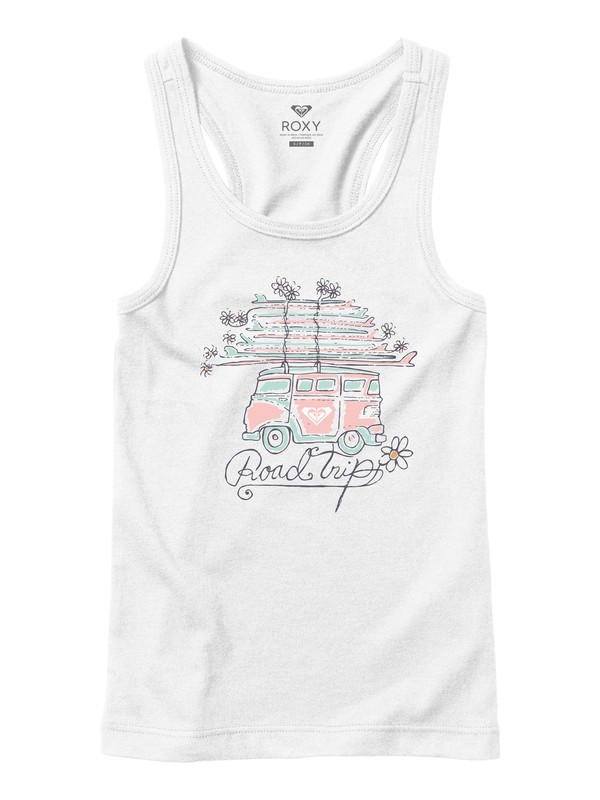 roxy, Girls 7-14 Road Trippin Tank Top, SEA SPRAY (wbs0) 0 Girls 7-14 Road Trippin Tank Top White ARGZT03171 Roxy