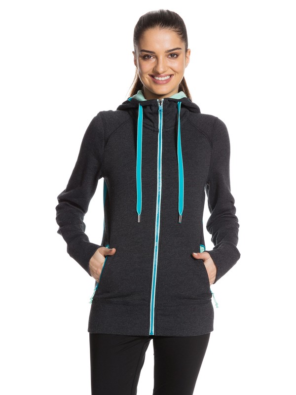 roxy, Distance Hoodie, TRUE BLACK (kvj0) 0 Distance Hoodie ARJFT03007 Roxy