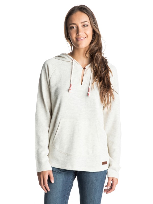 roxy, Indians Spirit Pullover Hoodie, METRO HEATHER (tenh) 0 Indians Spirit Pullover Hoodie Beige ARJFT03254 Roxy