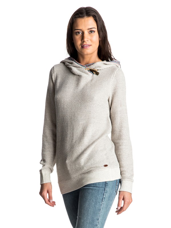 roxy, Wildfire Pullover Hoodie, METRO HEATHER (tenh) 0 Wildfire Pullover Hoodie Beige ARJFT03452 Roxy