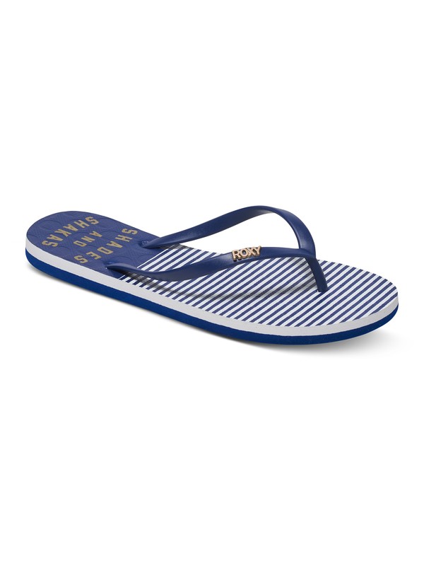 roxy, Viva Stamp - Flip-Flops, NAVY/GOLD (ngl) 0 Viva Stamp - Flip-Flops Blue ARJL100543 Roxy