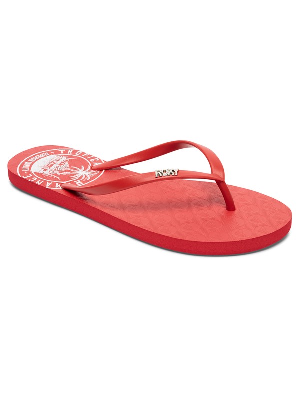 roxy, Viva Stamp Flip Flops, RED CLAY (rcl) 0 Viva Stamp Flip Flops Red ARJL100543 Roxy