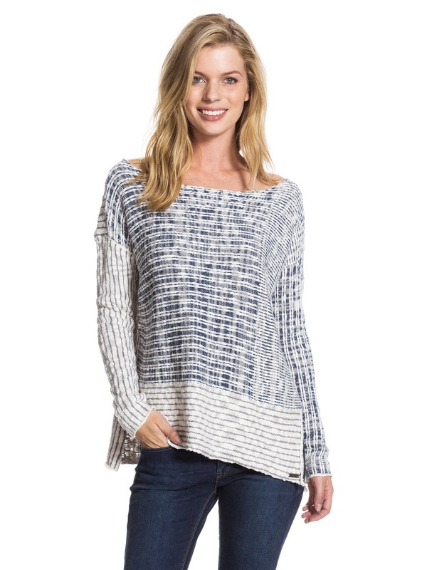 roxy, True Blue Sweater, SURF TIME DARK DENIM STRIPE YD (brq3) 0 True Blue Sweater ARJSW03038 Roxy
