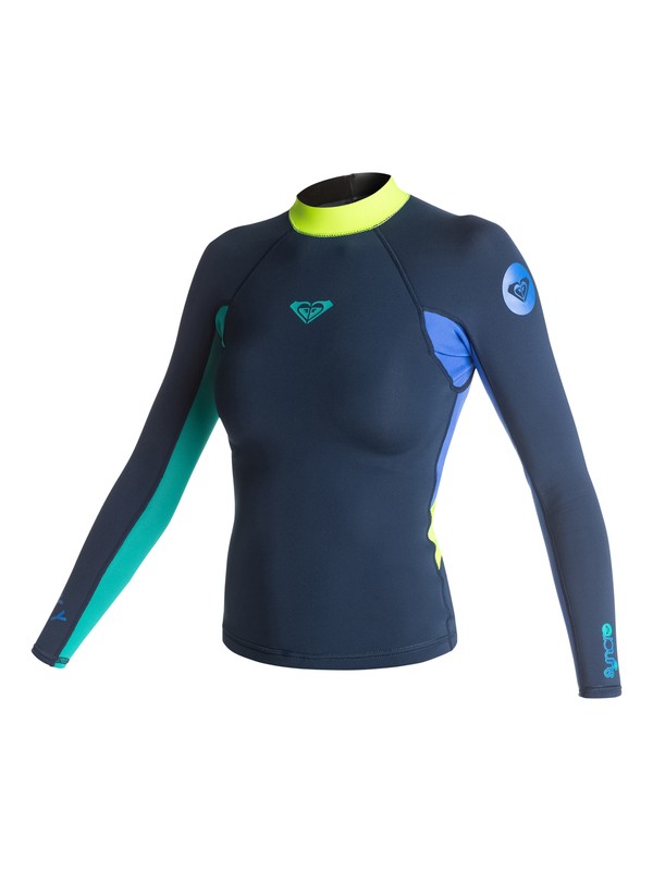 roxy, Syncro 1.5mm Long Sleeve Jacket, NAVY/LEMON/PURPLE/TURQUOISE (xbyp) 0 Syncro 1.5mm Long Sleeve Jacket ARJW803001 Roxy