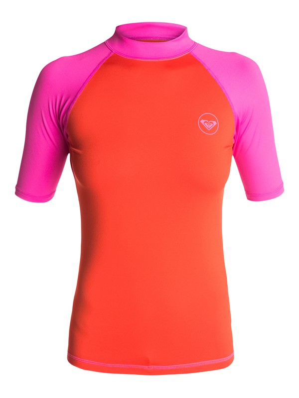 roxy, Sea Bound - Short Sleeve Rash Vest, ORANGE/PARADISE PINK (xnnm) 0 Sea Bound - Short Sleeve Rash Vest ARJWR03036 Roxy