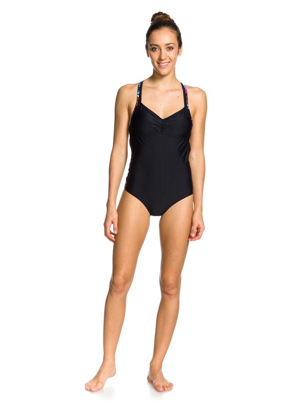 roxy, Glassy Water One Piece, TRUE BLACK (kvj0) 0 Glassy Water One Piece ARJX103005 Roxy