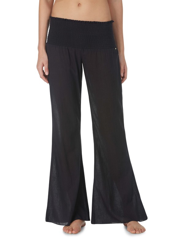 roxy, Guaze Bell Bottom Pants, TRUE BLACK (kvj0) 0 Guaze Bell Bottom Pants Black ARJX600026 Roxy