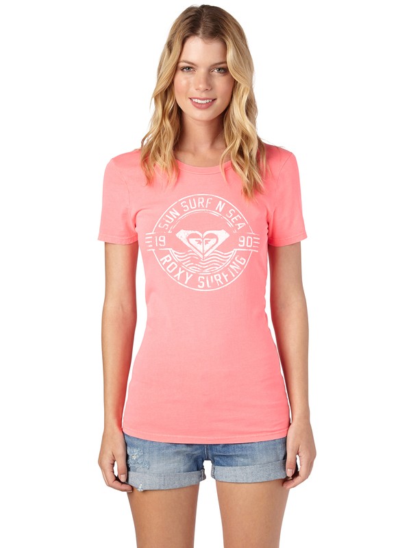 roxy, Sun N Sea Tee, GLOW PINK (mkl0) 0 Sun N Sea Tee ARJZT00245 Roxy