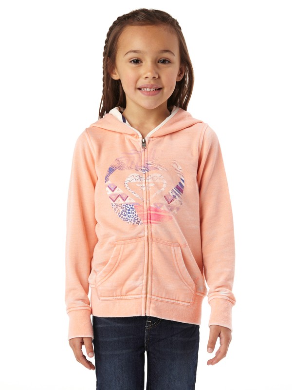 roxy, Girls 2-6 Peace Please Logo Hoodie, CANTALOUPE (mge0) 0 Girls 2-6 Peace Please Logo Hoodie ARLFT00059 Roxy