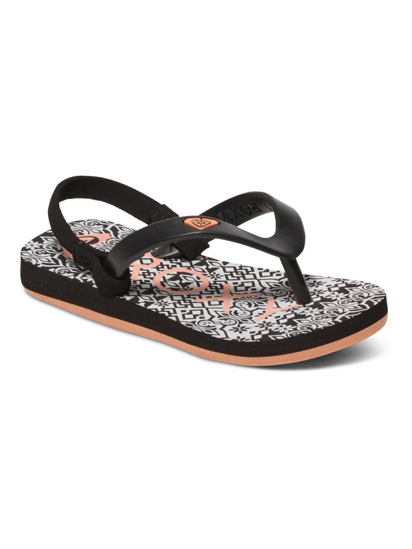 roxy, Girls 2-6 Tahiti Flip Flops, BLACK GEO (bk1) 0 Girls 2-6 Tahiti Flip Flops Black ARLL100015 Roxy