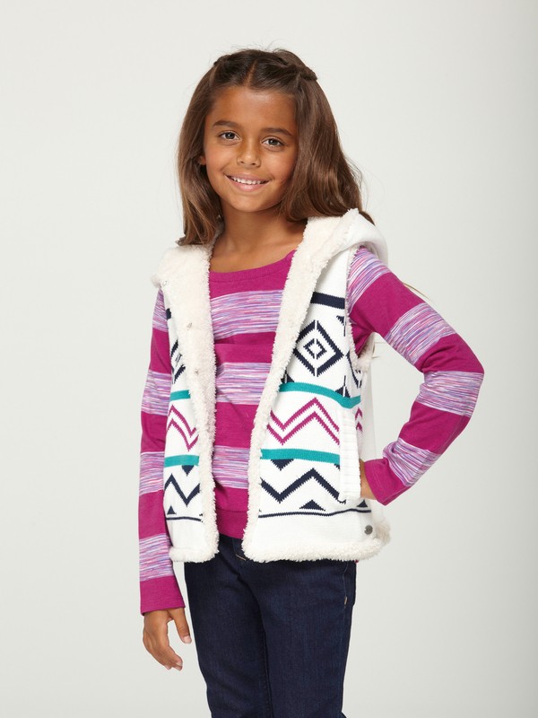 roxy, Girls 2-6 Coldfront Sweater, SEA SPRAY GEO PATTERN (wbs6) 0 Girls 2-6 Coldfront Sweater ARLSW00004 Roxy