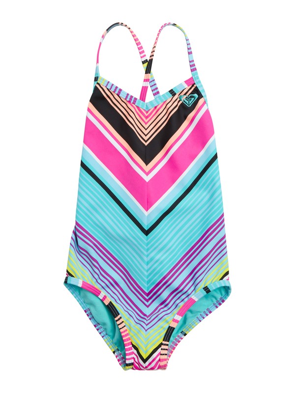 roxy, Girls 2-6 Roxy Border Cross Over One Piece Swimsuit, TPNKROXYBORDERSTRIPE (mlw7) 0 Girls 2-6 Roxy Border Cross Over One Piece Swimsuit ARLX100003 Roxy