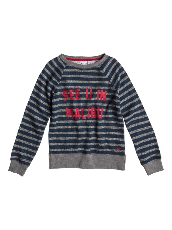 roxy, Girls 7-14 Believe Printed B Sweater, LETISTRIPECOMBO DARKDENIM BRQ3 (brq3) 0 Girls 7-14 Believe Printed B Sweater ERGFT03029 Roxy