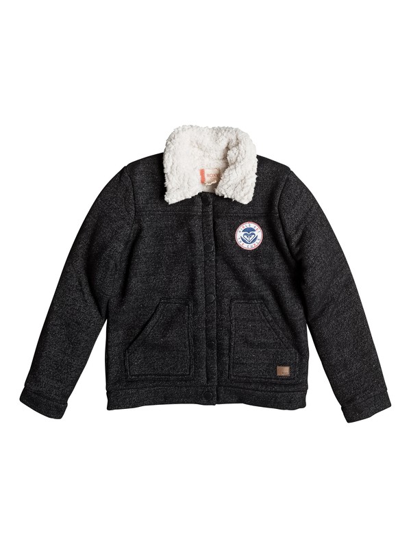 roxy, Royal Estate - Veste aviateur en jersey, CHARCOAL HEATHER (kpgh) 0 Royal Estate - Veste aviateur en jersey Noir ERGFT03227 Roxy
