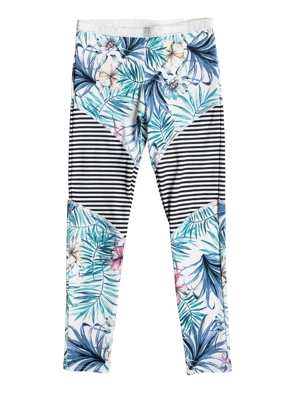 roxy, Blingbling - Surf Leggings, MARSHMALLOW BELHARRA FLOWER (wbt6) 0 Blingbling - Surf Leggings White ERGNP03021 Roxy