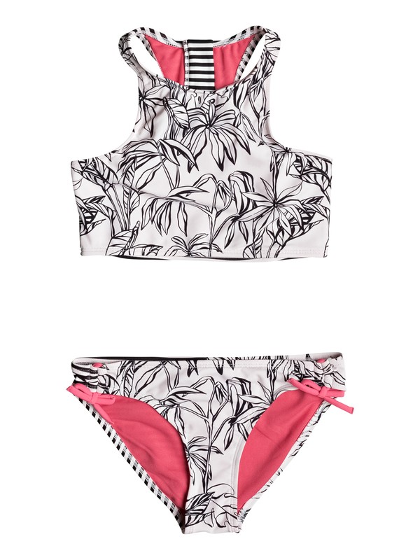 roxy, Girls 7-14 California Diary Crop Top Bikini Set, MARSHMALLOW SWIM EASY STRIPE (wbt3) 0 Girls 7-14 California Diary Crop Top Bikini Set White ERGX203094 Roxy
