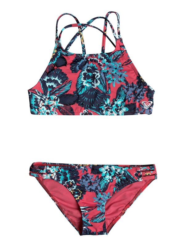roxy, Let The Surf - Crop Top Bikini Set, ROUGE RED MAHNA MAHNA (mlj5) 0 Let The Surf - Crop Top Bikini Set Rosa ERGX203119 Roxy