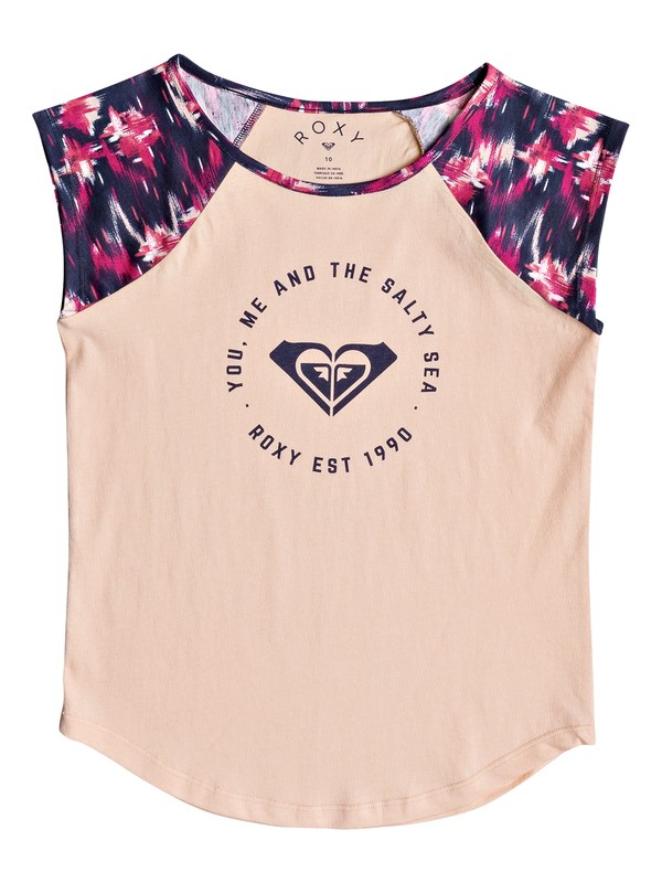 roxy, Late Nights - T-shirt col rond, DRESS BLUES NEON WATERFALL (mlj1) 0 Late Nights - T-shirt col rond Rose ERGZT03269 Roxy