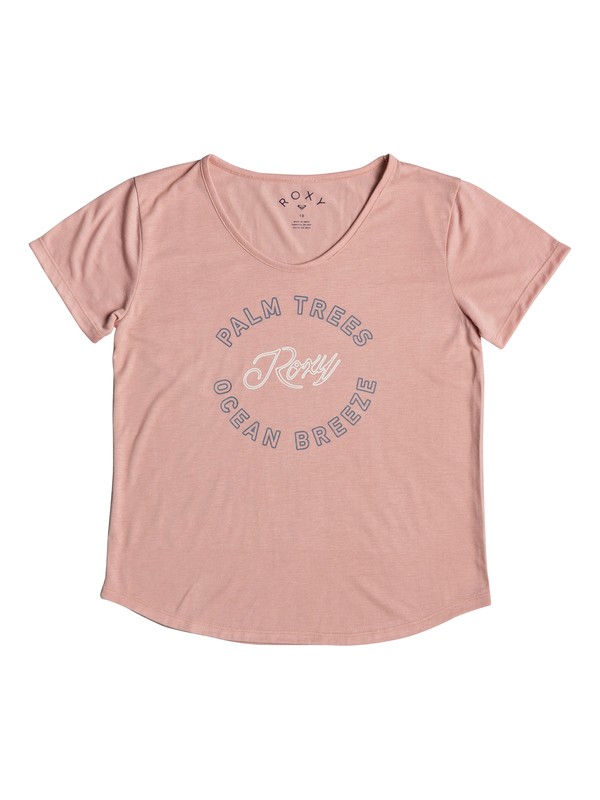 roxy, Hit The Ground Ocean Breeze - T Shirt col rond, ROSE TAN (mhb0) 0 Hit The Ground Ocean Breeze - T Shirt col rond Rose ERGZT03277 Roxy