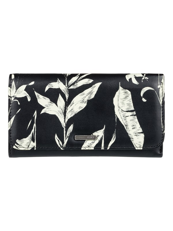 roxy, My Long Eyes - Snap Closure Wallet, ANTHRACITE LOVE LETTER (kvj8) 0 My Long Eyes - Snap Closure Wallet Black ERJAA03309 Roxy