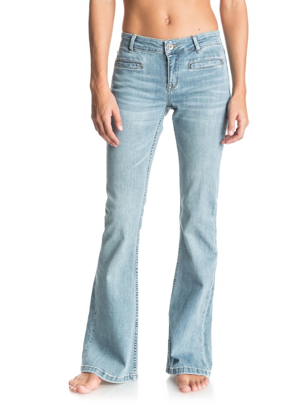 roxy, Jane Forever Flared Jeans, LIGHT BLUE (bffw) 0 Jane Forever Flared Jeans Blue ERJDP03123 Roxy
