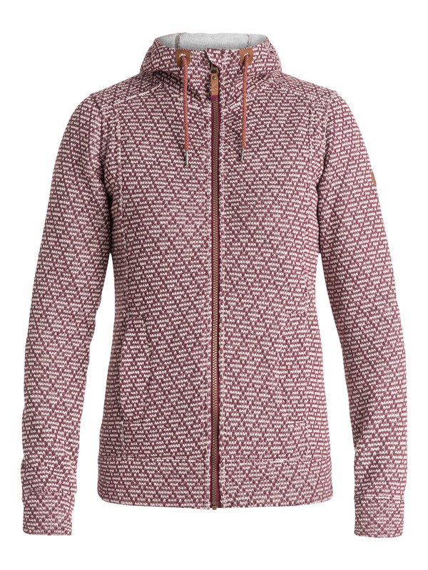 roxy, Doe Zip Hoodie, RHODODENDRON (rrm0) 0 Doe Zip Hoodie Red ERJFT03311 Roxy