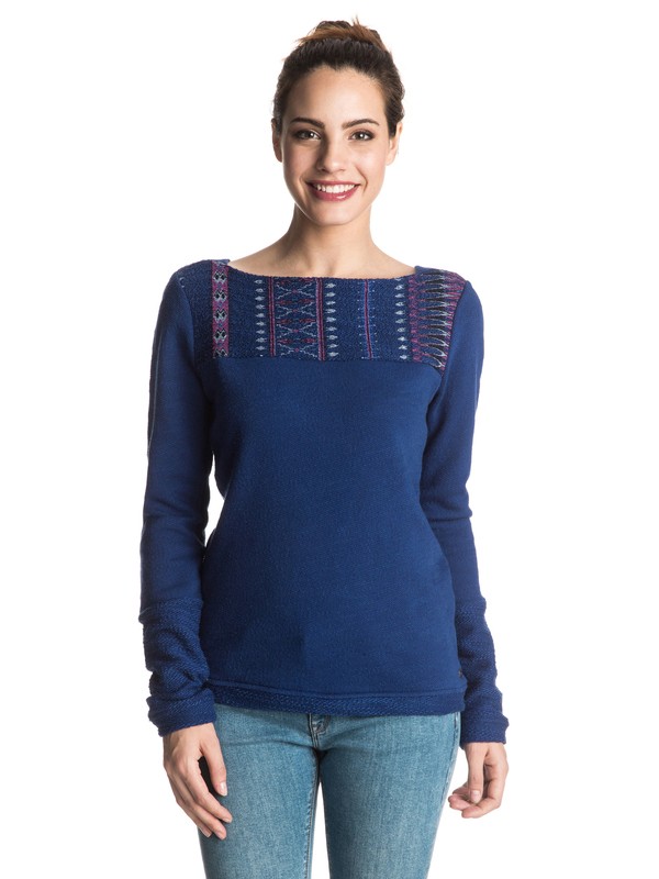 roxy, Soul Feeling Pullover Sweatshirt, BLUE PRINT (bsq0) 0 Soul Feeling Pullover Sweatshirt Blue ERJFT03365 Roxy