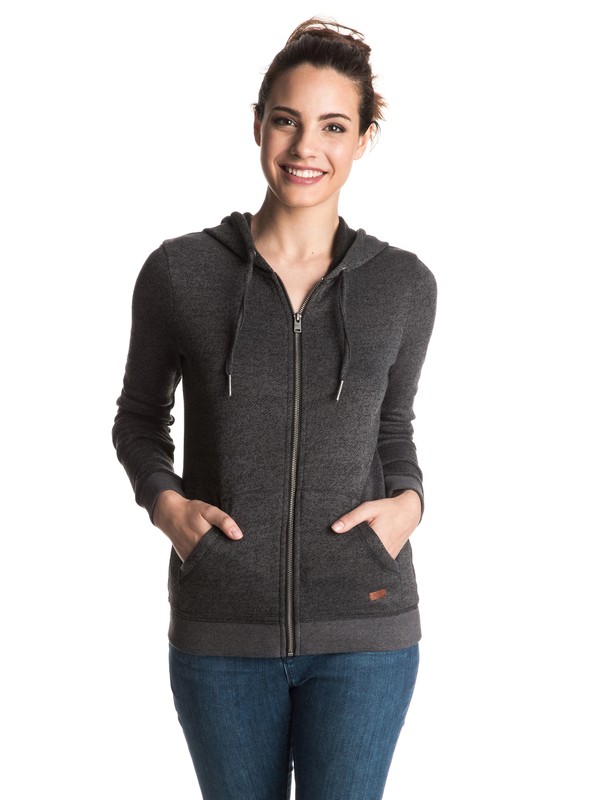 roxy, Signature Zip Up Hoodie, TRUE BLACK (kvj0) 0 Signature Zip Up Hoodie Black ERJFT03409 Roxy