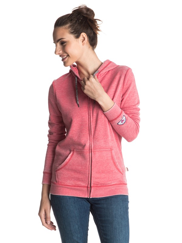 roxy, Groovy Palm C Zip Hoodie, GERANIUM (mmj0) 0 Groovy Palm C Zip Hoodie ERJFT03420 Roxy