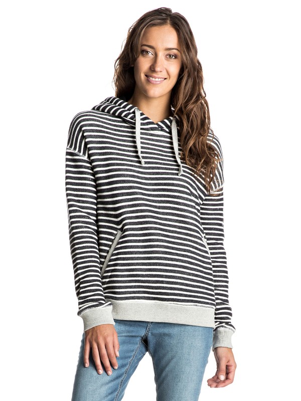 roxy, Shoal Stripe Hoodie, ANTHRACITE FRIDAY STRIPE (kvj4) 0 Shoal Stripe Hoodie Black ERJFT03497 Roxy