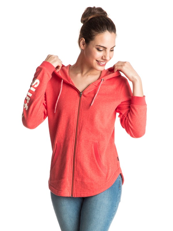 roxy, Hawser A Zip Hoodie, HIBISCUS (rmz0) 0 Hawser A Zip Hoodie Red ERJFT03509 Roxy