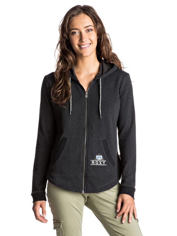 roxy, Hawser B Zip Hoodie, ANTHRACITE (kvj0) 0 Hawser B Zip Hoodie Black ERJFT03510 Roxy