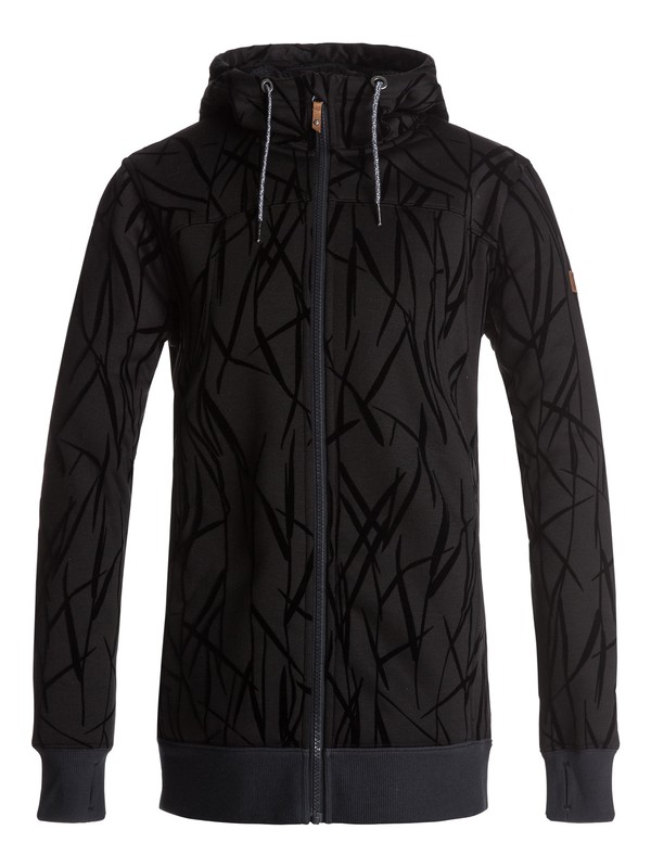 roxy, Худи на молнии Frost, TRUE BLACK_ON THE GRASS FLOCKA (kvj2) 0 Худи на молнии Frost Черный ERJFT03554 Roxy