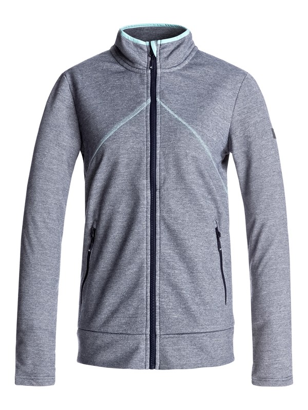 roxy, Hazed Lurex - Zip Mid Layer, PEACOAT (btn0) 0 Hazed Lurex - Zip Mid Layer Blue ERJFT03557 Roxy
