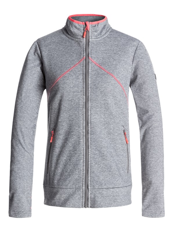 roxy, Hazed Lurex - Zip Mid Layer, HERITAGE HEATHER (sgrh) 0 Hazed Lurex - Zip Mid Layer Gray ERJFT03557 Roxy