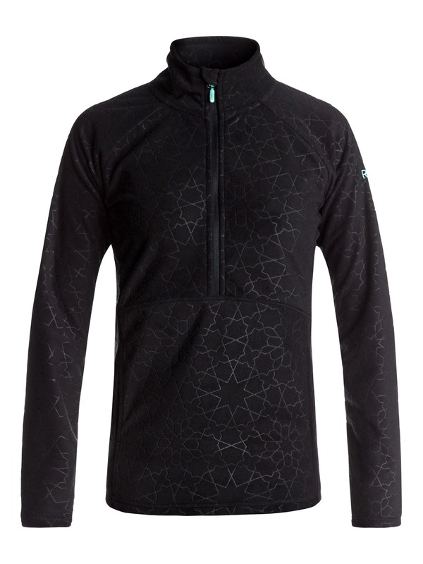 roxy, Cascade - Half-Zip Polar Fleece, TRUE BLACK_GANA EMBOSS (kvj1) 0 Cascade - Half-Zip Polar Fleece Black ERJFT03562 Roxy