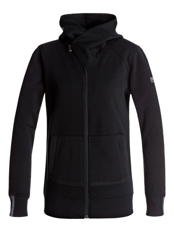 roxy, Wrap It Up - Zip-Up Hoodie, TRUE BLACK (kvj0) 0 Wrap It Up - Zip-Up Hoodie Black ERJFT03563 Roxy